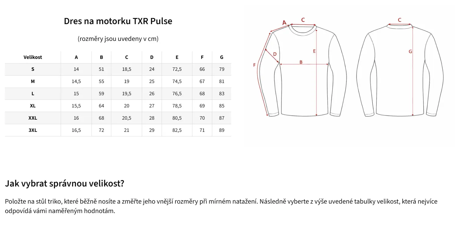 TXR Motokrosový dres Pulse černý L